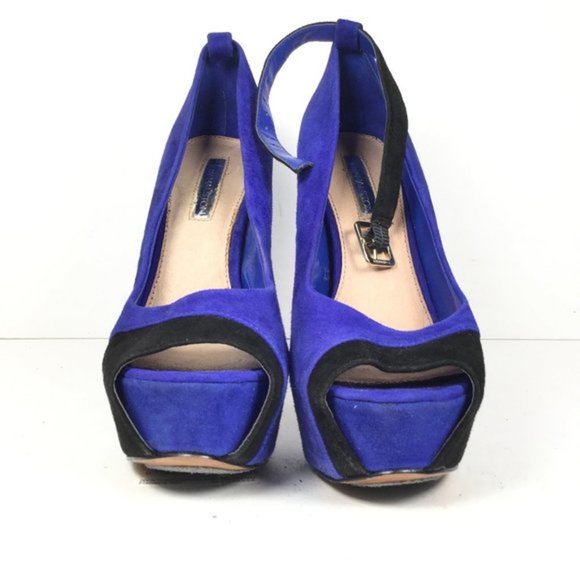 H By Halston Heels Blue/Black Size 6.5 - Picture 2 of 10